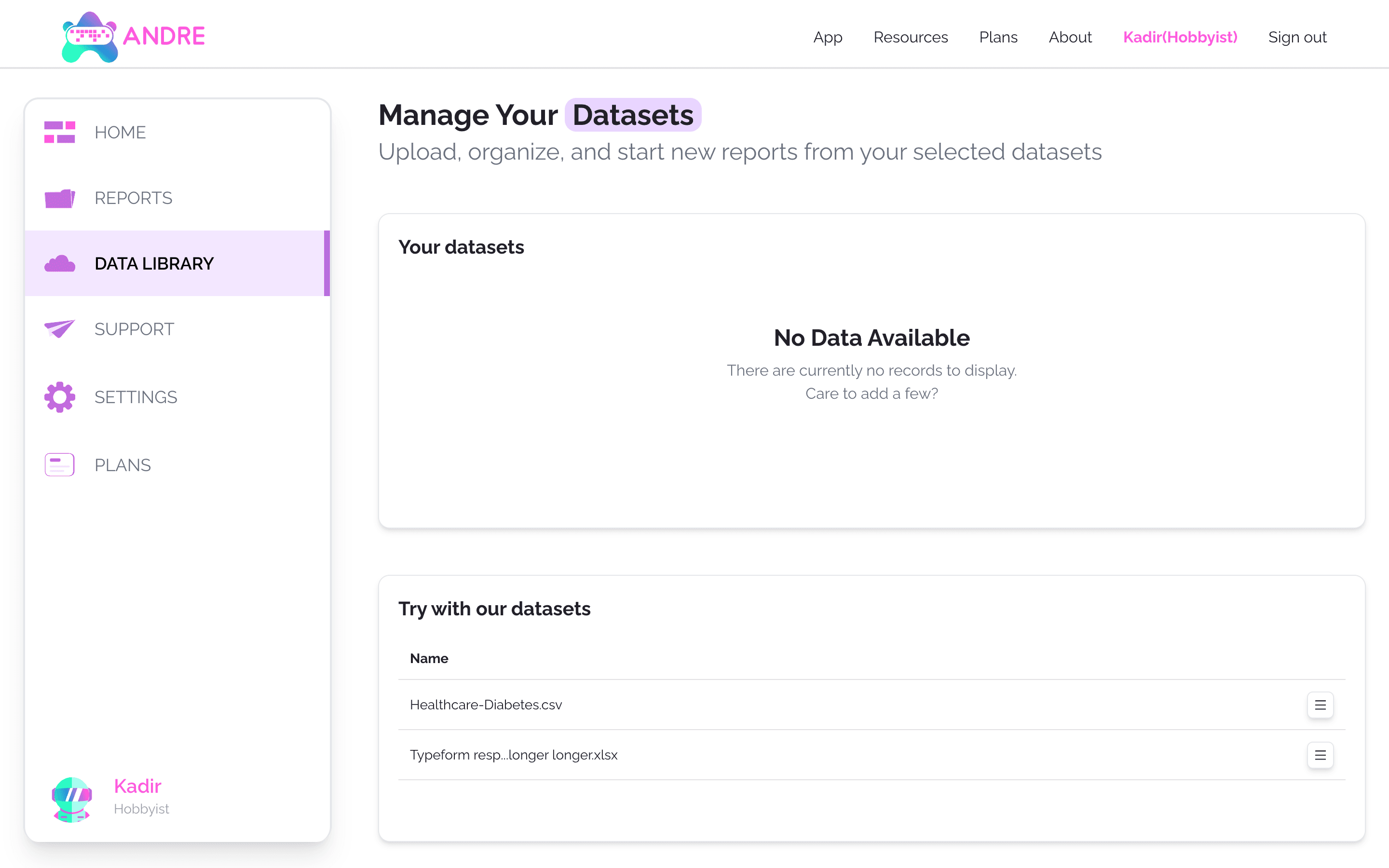 Datasets