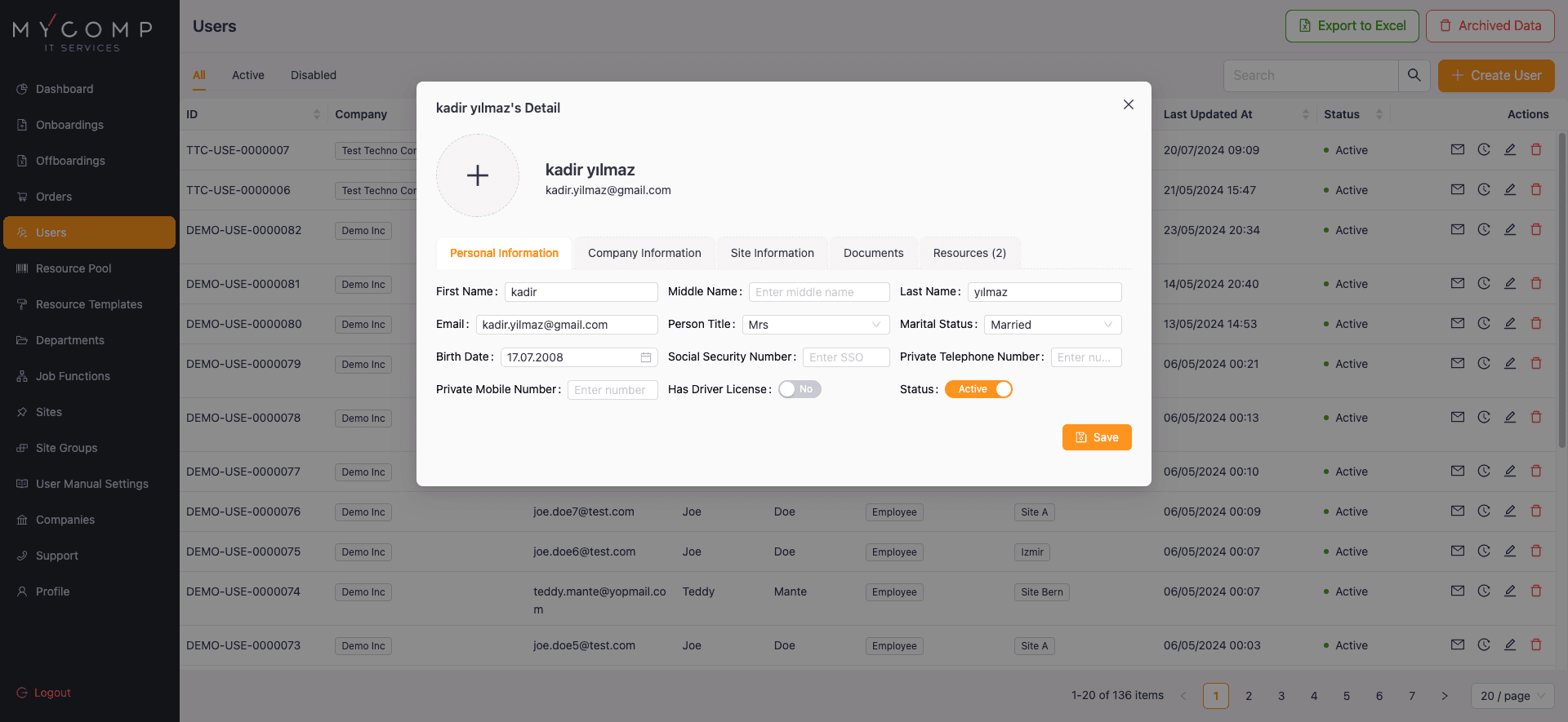 User Detail