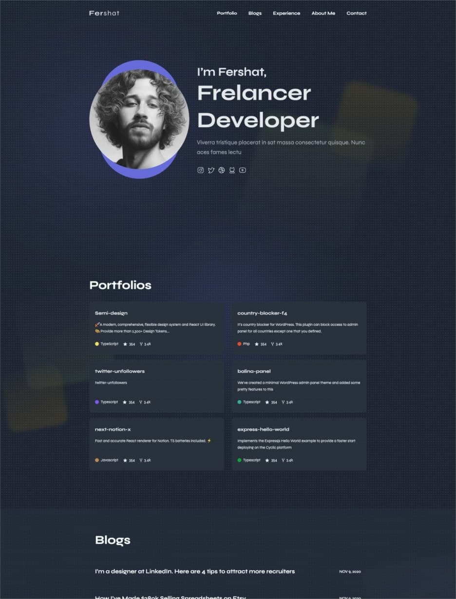 Developer portfolio