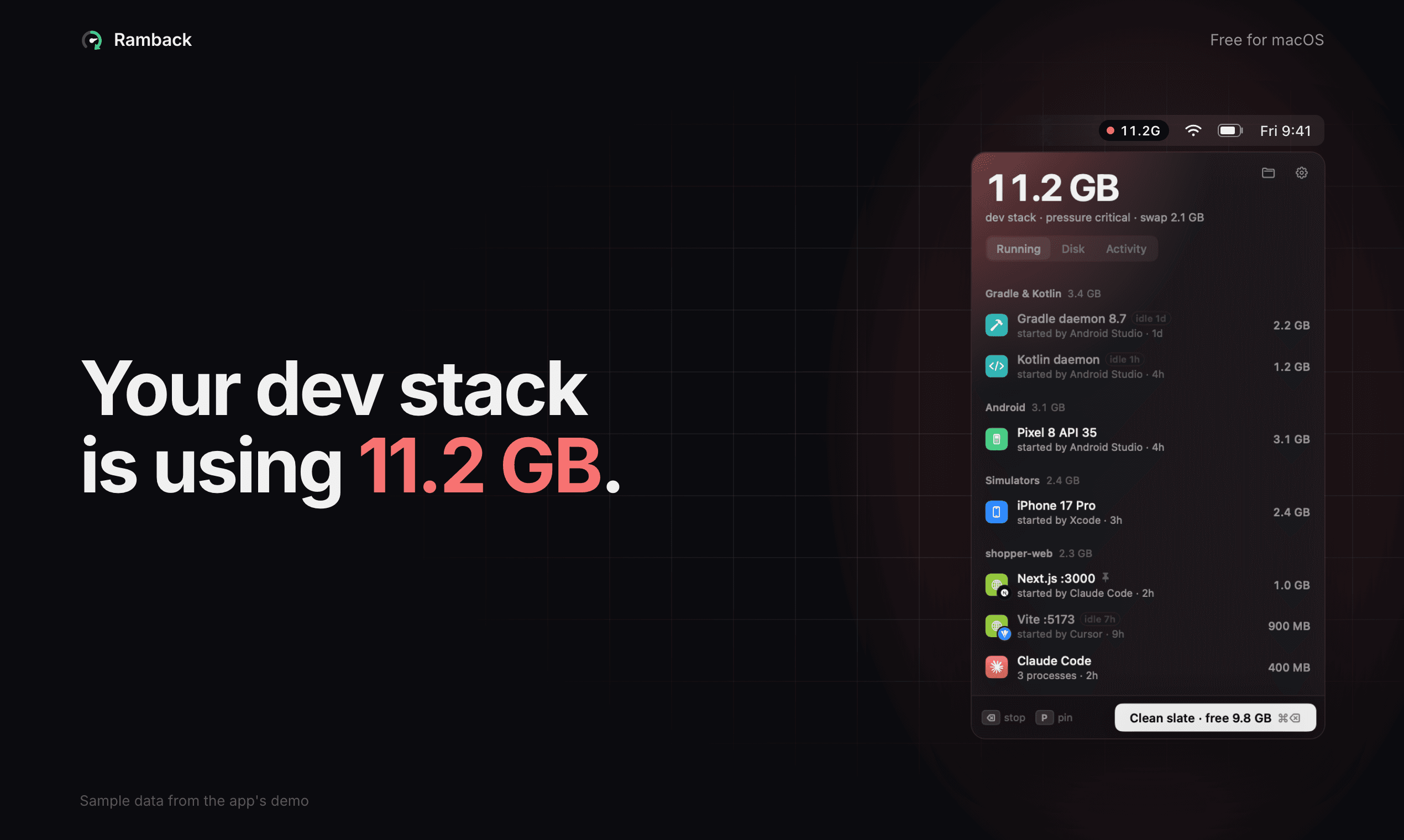 Running: the dev stack by type